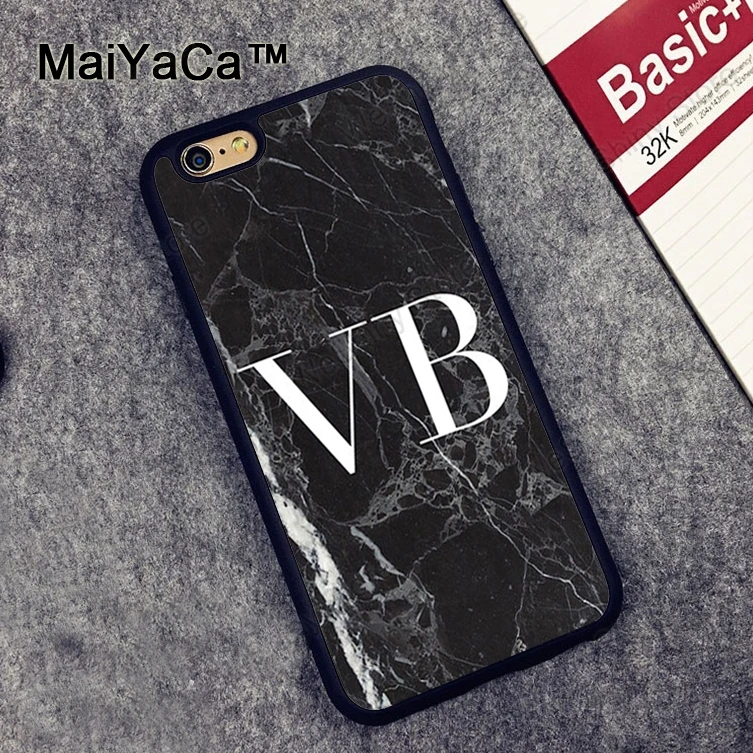 MaiYaCa монограмма индивидуальный мрамор инициалы задняя крышка Fundas для iPhone XR XS Max X 11 Pro MAX 6 6S 7 8 Plus 5S чехол