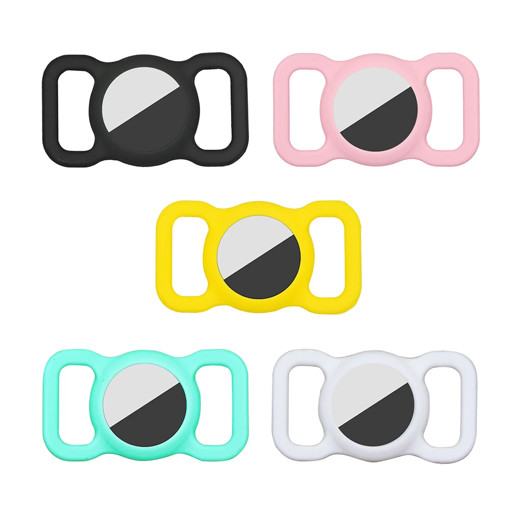 Silicone Case Cover for Air Tags Tracker Protector Pet Anti-Lost Dog Cat Collar Loop Protective Shell Tag | Электроника