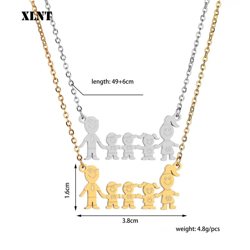 XLNT ожерелье для влюбленных мам пап сынов дочери подарок подвеска из нержавеющей
