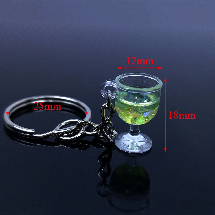 Уникальный дизайн бутылки мини Кубок сок брелок смолы жемчужный молочный чайный
