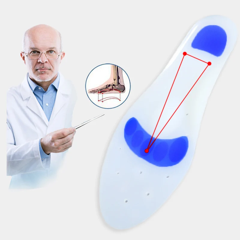 

Medical Silicone Gel Insoles Soft Arch Support Orthopedic shoes sole Insoles Pad Flatfoot For Shoes Plantar Fasciitis