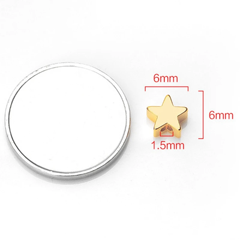 

Diy Metal Accessories Beaded Material Bracelet Jewelry Golden Glossy Bead Spacer