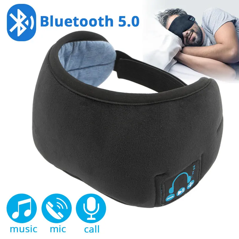 New Wireless Bluetooth Sleeping Eye Mask For Sleep Headphones Music Headset Eyeshade With Microphone Earphone | Электроника