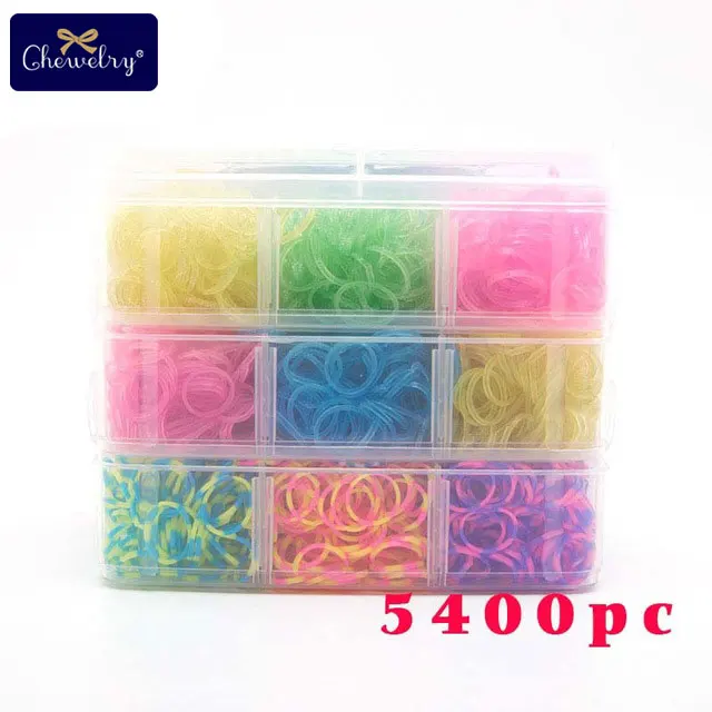 5400pc 5400 шт DIY игрушки резиновый ткацкий станок набор для детей DIY браслет силиконовые резинки Браслеты подвеска коробка плетение талисманы браслет игрушки - Цвет: 5400pc