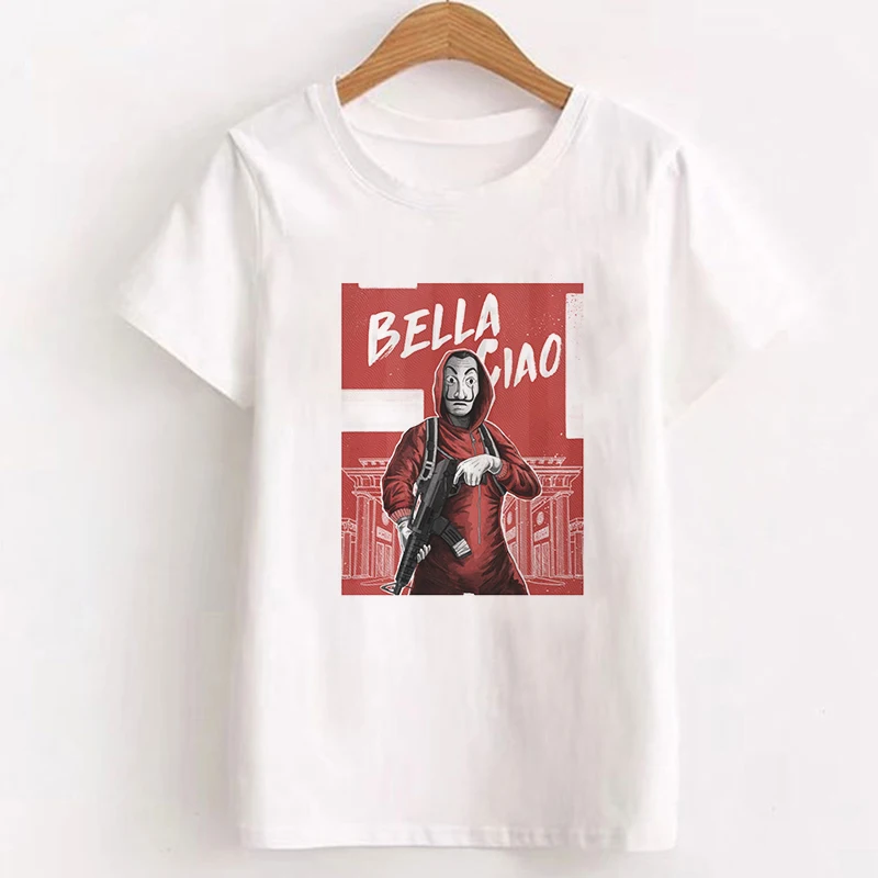 Money Heist The House Of paper, женская футболка, женская футболка с принтом BELLA CIAO, модная повседневная Летняя женская футболка - Цвет: 3041