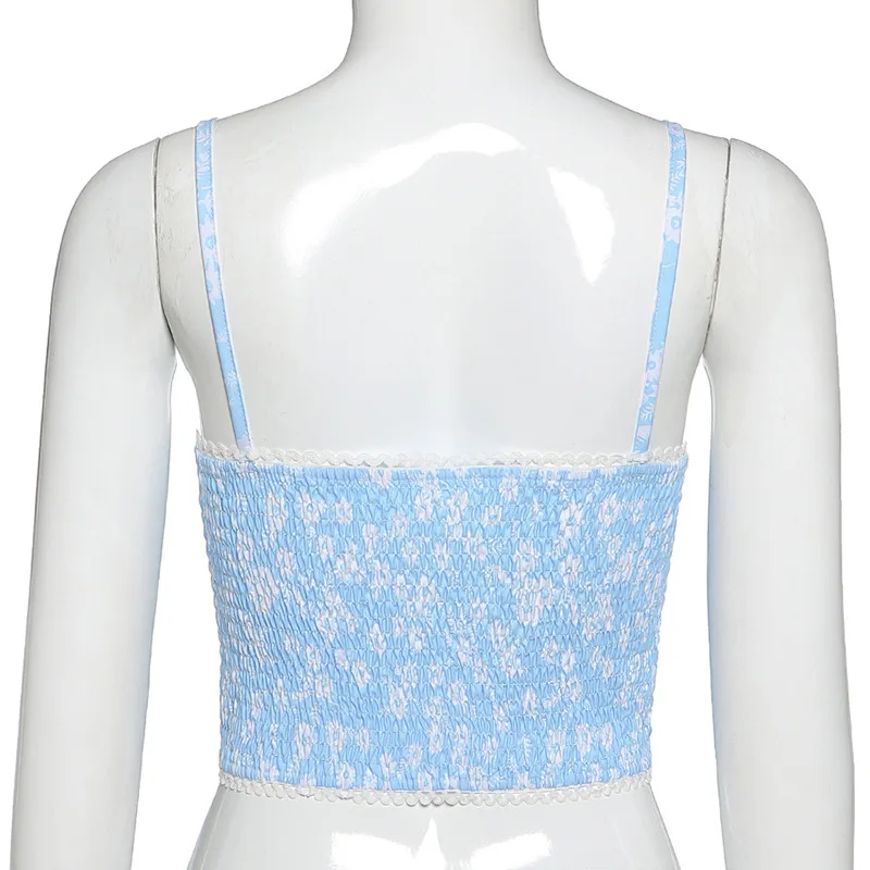 

2020 Summer Women's Sling V-neck Floral Halter Lace Slim Camisole