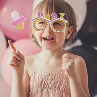 15pcs1set paper pink blue handheld photo props trojan glasses dress crown for girl boy gift diy birthday baby shower home decor