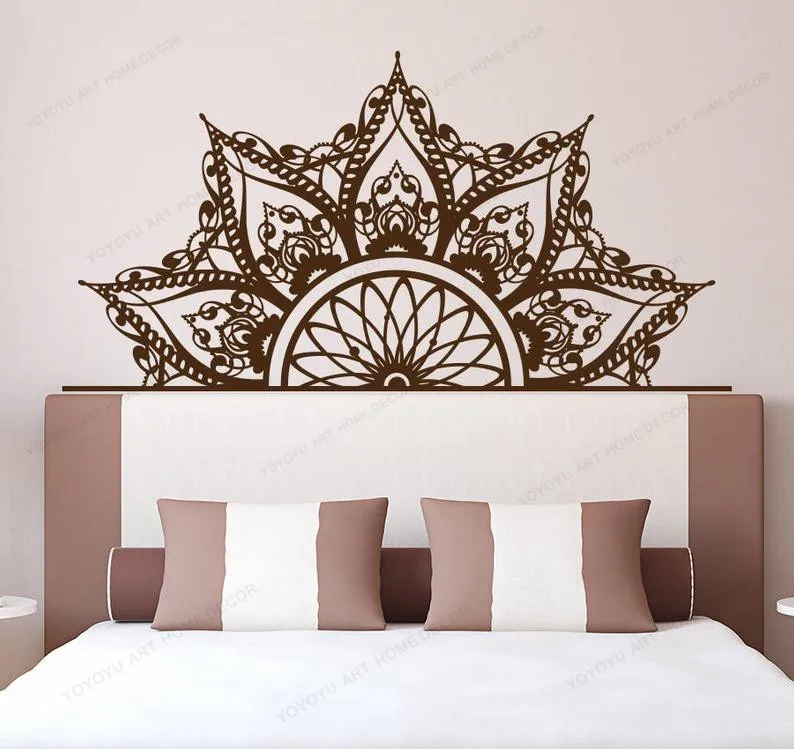 

Half Mandala Headboard Wall Decal - Headboard Decal - Bedroom Decal - Mandala Decal - Mandala Sticker - Half for bedroom WU352