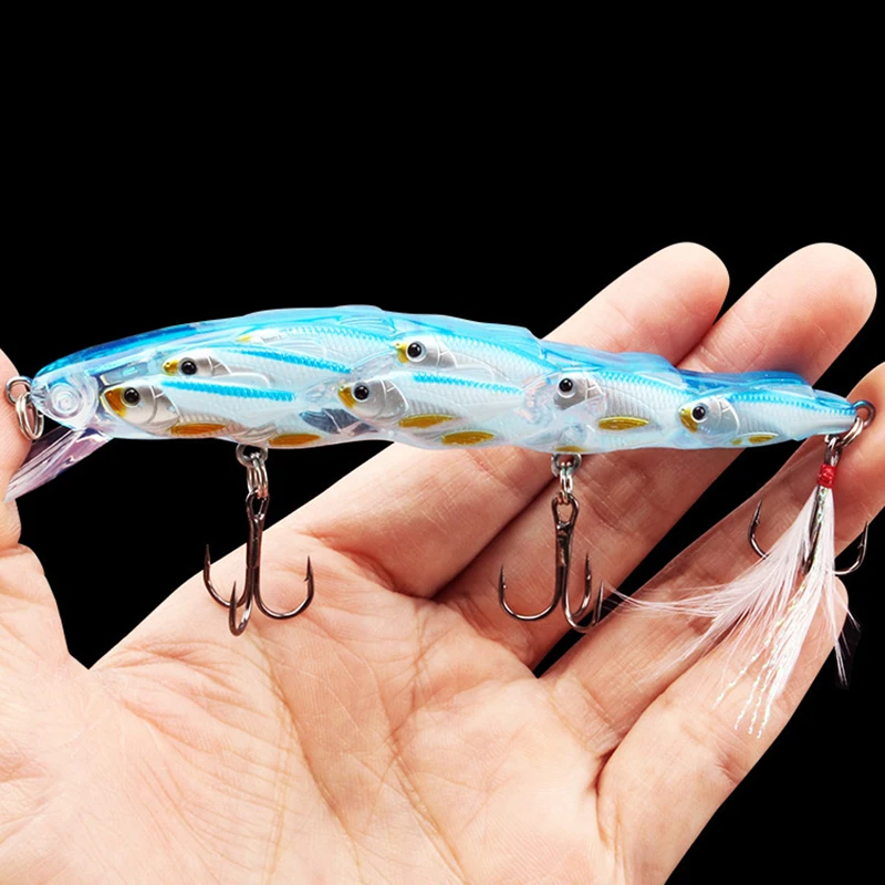 

YINGTOUMANLuya Bait Mino Feather Hook Group Fish Design Simulation Bait Fishing Gear Accessories