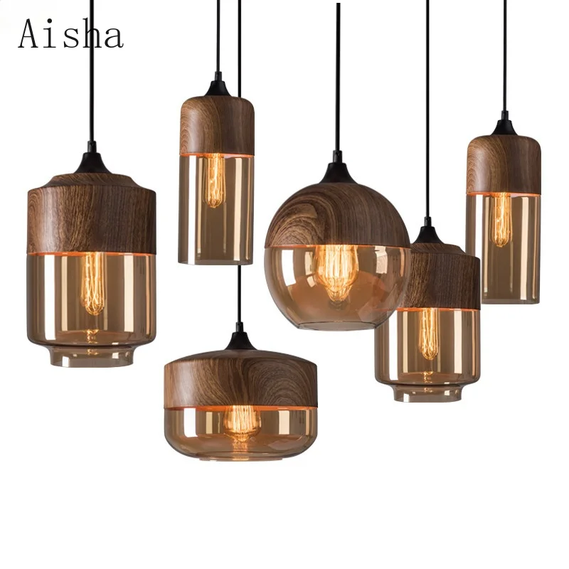 Glass Nordic Modern Pendant Lamp Dinning Room Bar Cafe Loft Vintage Light Hanging Lights Industrial Lighting Fixtures LED