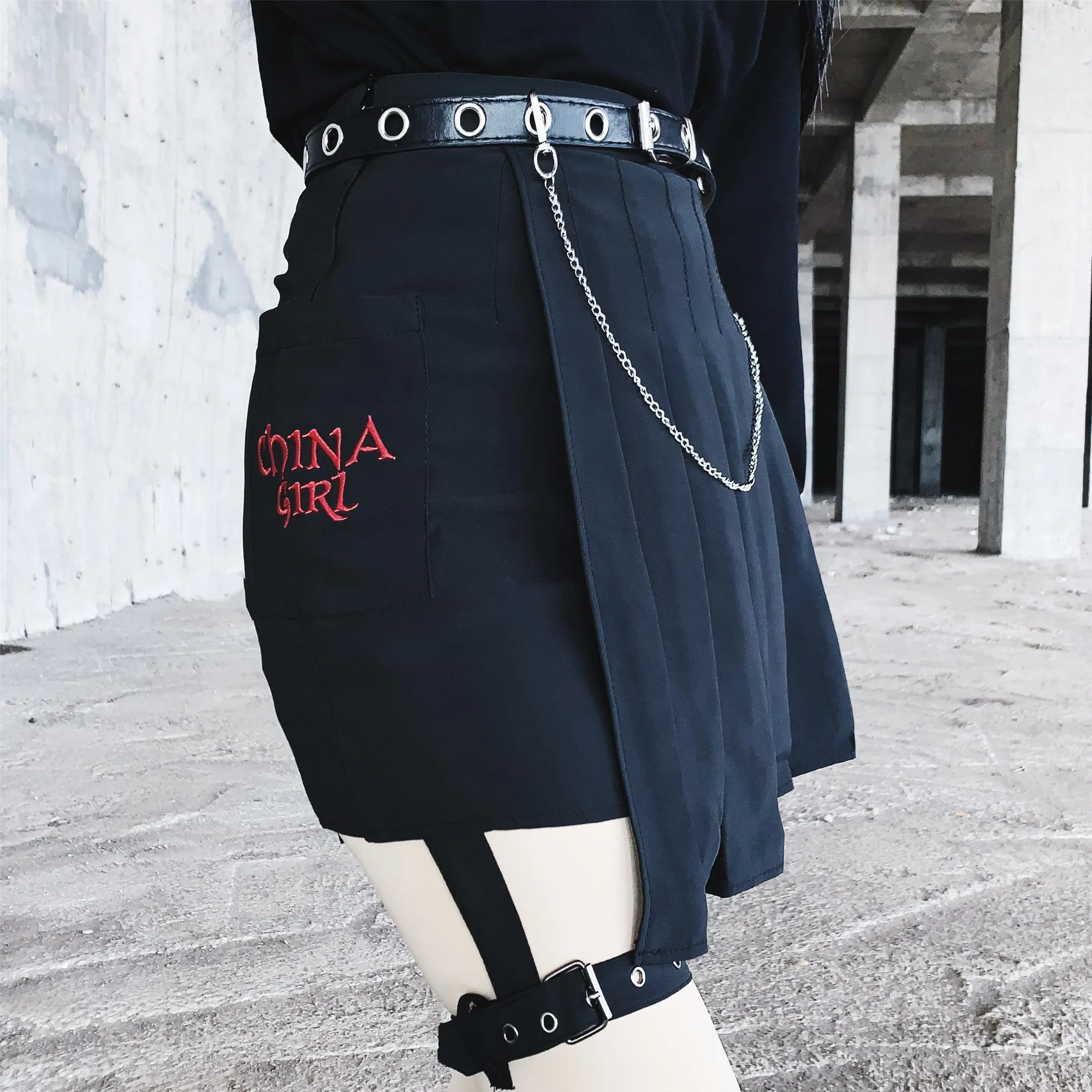 Юбка Ruibbit с вышивкой для девушек Женская юбка завышенной талией и кольцом модная