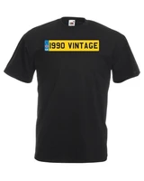 1990 vintage number plate birthday graphic quality t shirt tee mens unisex