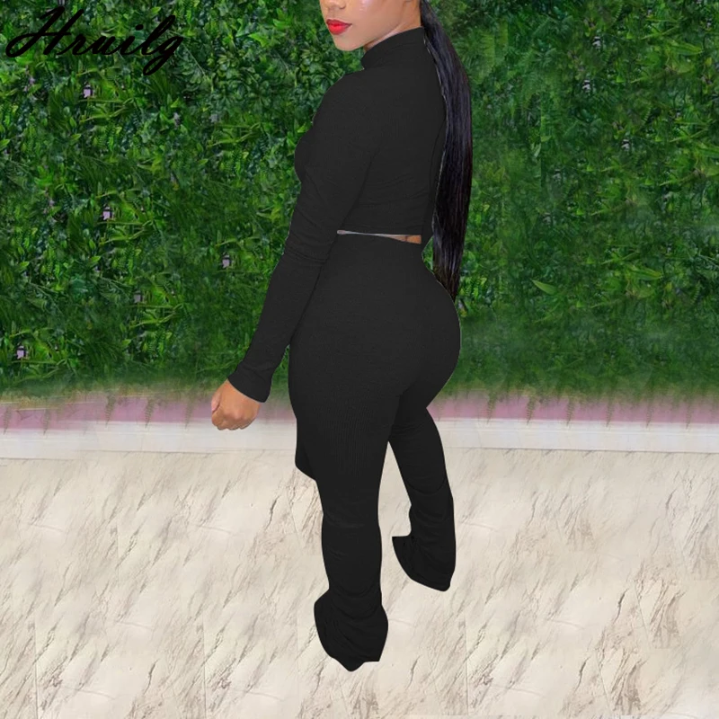 

Two Peice Set Women Streetwear Solid Criss Cross Elastic Waist Fashion New Tracksuit Women O Neck Casual Jogging Femme