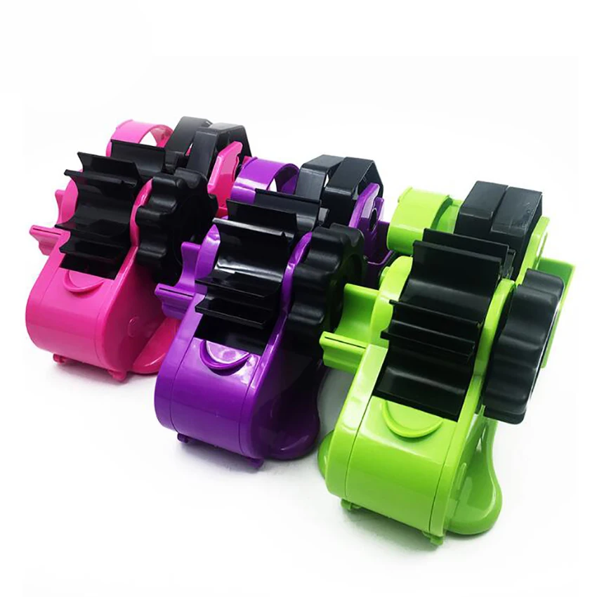 

Диспенсер для скотча с 2 роликами, для офиса, дома, настольного компьютера, резак для скотча, держатель для легкой упаковки, острый резак для ...