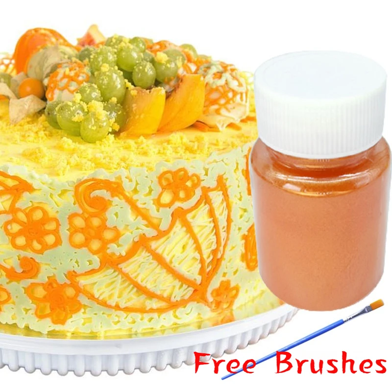 15g Edible Gold Powder Mousse Cake Fondant Macaron Chocolate Decoration Glitter Orange Pearl Baking Color Dust | Дом и сад