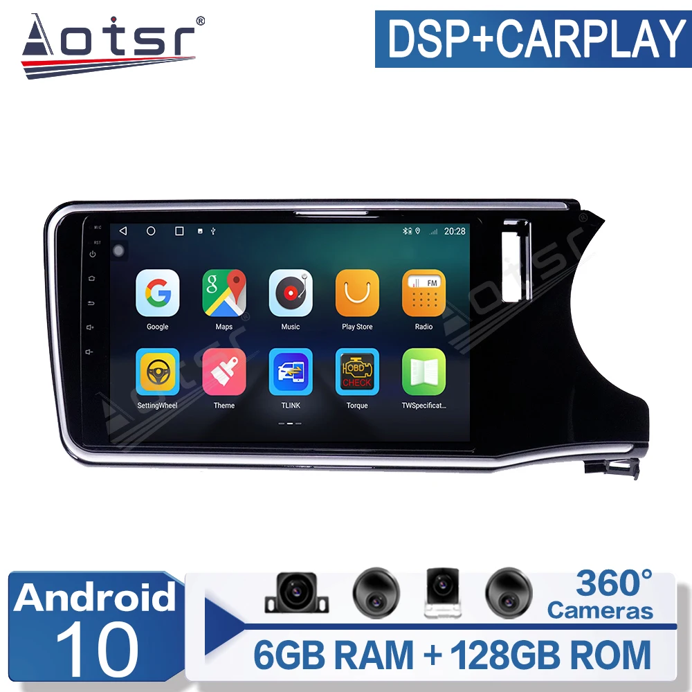 

Для Honda City Grace 2014-2017 Android радио Автомобильный мультимедийный видеоплеер навигация GPS IPS pantalla PX6 No 2 Din Авторадио