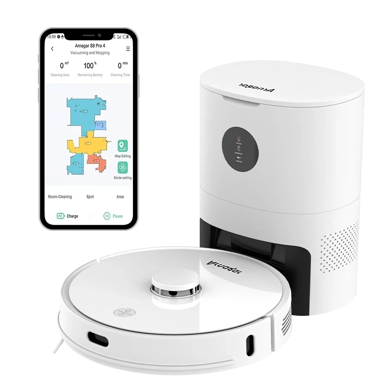 Vacuum Cleaner Mop Robot LDS Navigation Smart Dust Collection Auto Charge APP Control Google Assistant Alexa For Floor Carpet | Бытовая