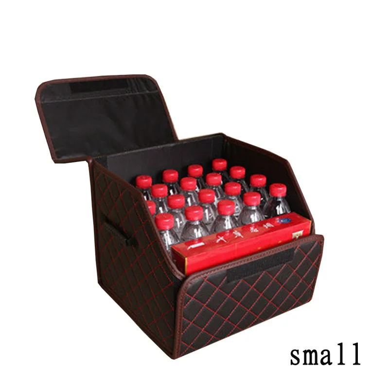 Car Trunk Organizer Box 28 L PU Leather Folding Storage Bag Tidying Accessories Tool 33 x 30 x28 cm Red | Автомобили и мотоциклы