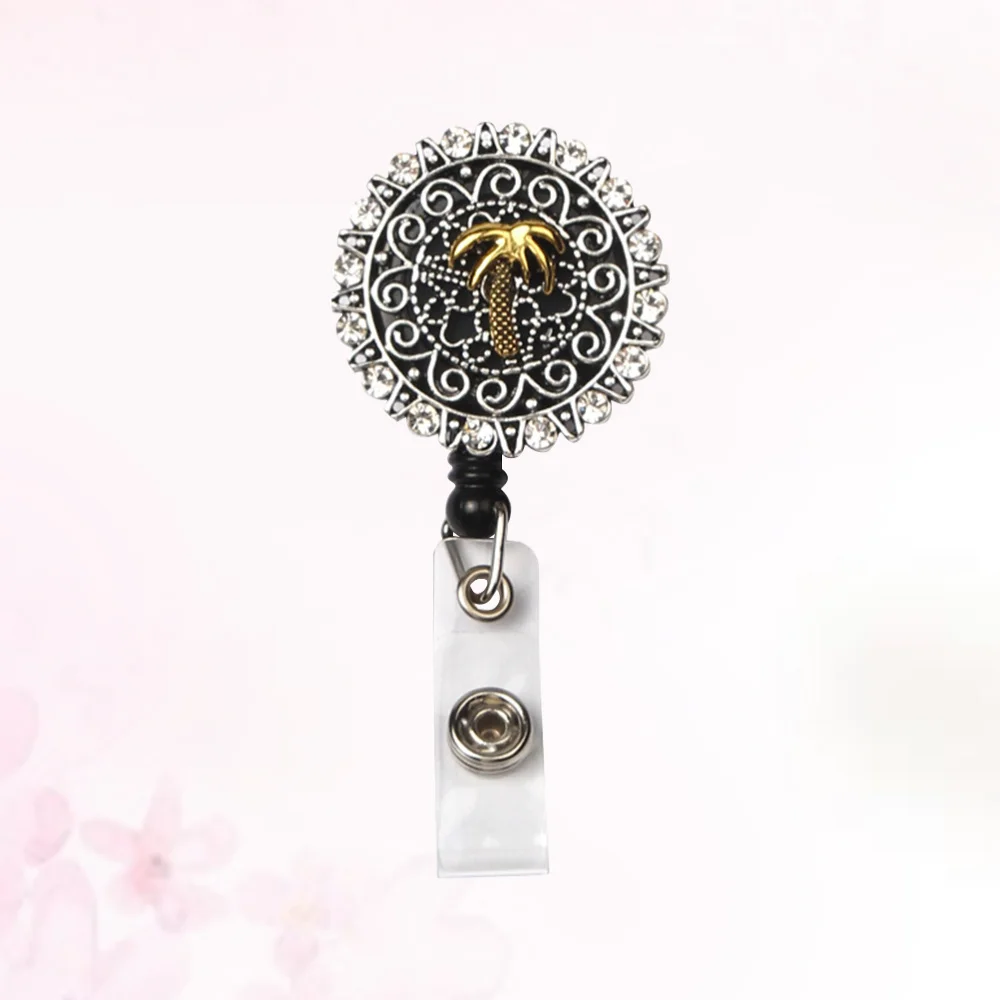 

1PC Fashion Badge Reel Telescopic Keychain ID Holder Round Work Badge Accessories for Nurse Officer Daily Use