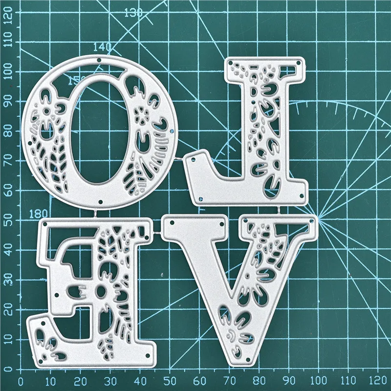 DiyArts Цветочные буквенные штампы Love для вырезания карт скрапбукинга тиснение