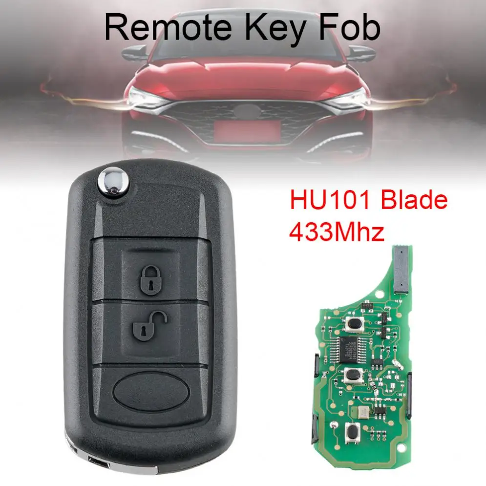 433 МГц 3 кнопки дистанционный ключ брелок от машины с чипом ID46 и лезвием HU101