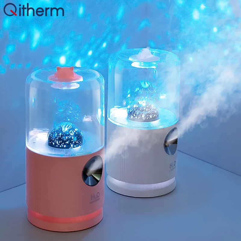 

Air Humidifier With Rotatable Projection Lamp USB Portable Mist Maker Fogger Night Light Rechargeable Projector Humidifier