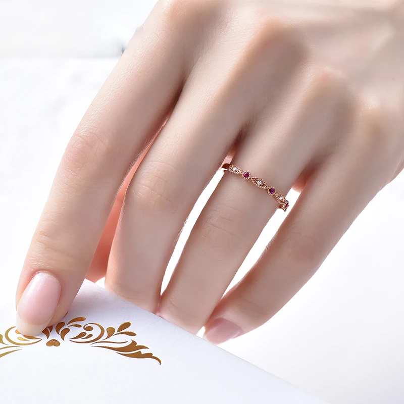 Женское кольцо в форме сердца с натуральным Рубином 18 К чистое золото 2020 пробы |