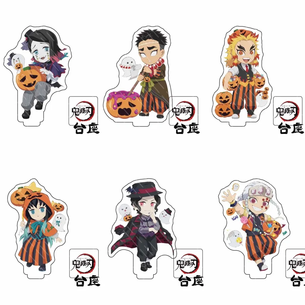 

Anime Demon Slayer Kamado Tanjirou Kanroji Mitsuri Pendant Keychain Acrylic Stand Model Figure Q Version Keyring Halloween Serie