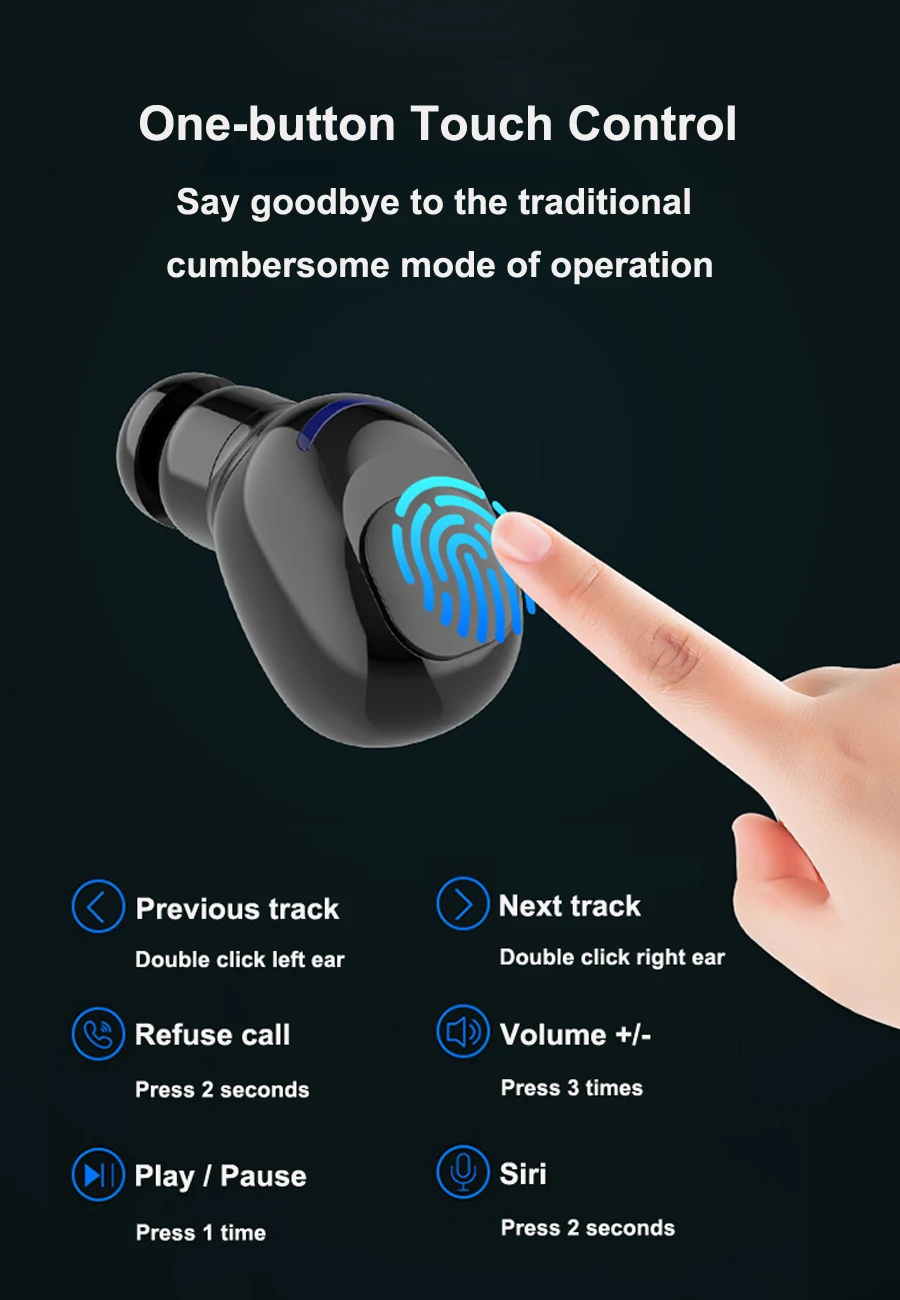 Tws 5,0 Bluetooth наушники беспроводные наушники Hifi 6D бас стерео гарнитура с шумоподавлением свободные руки бинауральные наушники