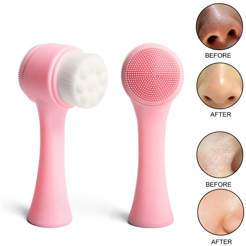 Супермягкие двусторонние силиконовые 3D щетки для чистки лица массажные мытья