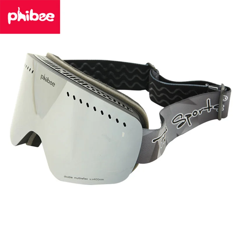 6 цветов бренд Phibee лыжные очки Двухслойное покрытие пленка анти-туман большая