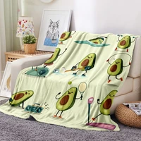 3d print avocado flannel blanket nap office fluffy blanket home textile blanket cartoon warm and comfortable sherpa blanket
