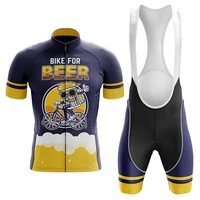 2021 bike for beer men cycling jersey sports team bike clothing quick dry summer sleeve cycling shirt bib short gel pad ciclismo