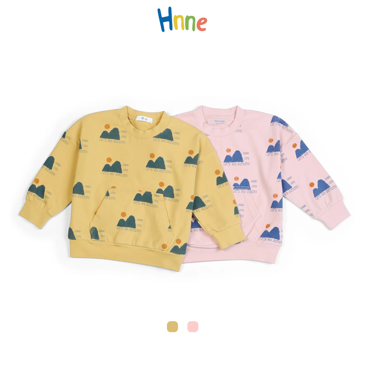 

Hnne 2022 Autumn New Comfortable Soft Sweatshirts Kids Moutain Print Childrens Hoodies Boys Girls High Quality Tops