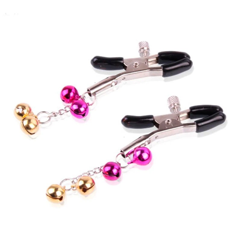 1 пара металлических пикантных зажимов для груди с 4 колокольчиками секс-игрушки