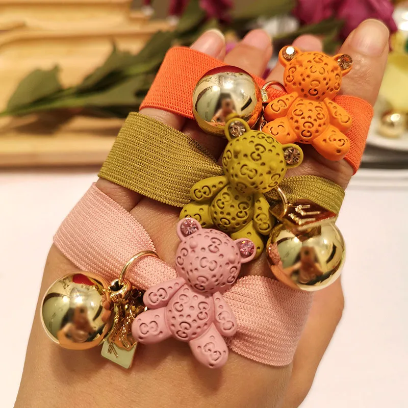 

1 Piece Korean Bear Women Hair Rope Knotted Hair Ring Fashion Wild Tie Hair Rubber Band Head Rope Hair Accessories