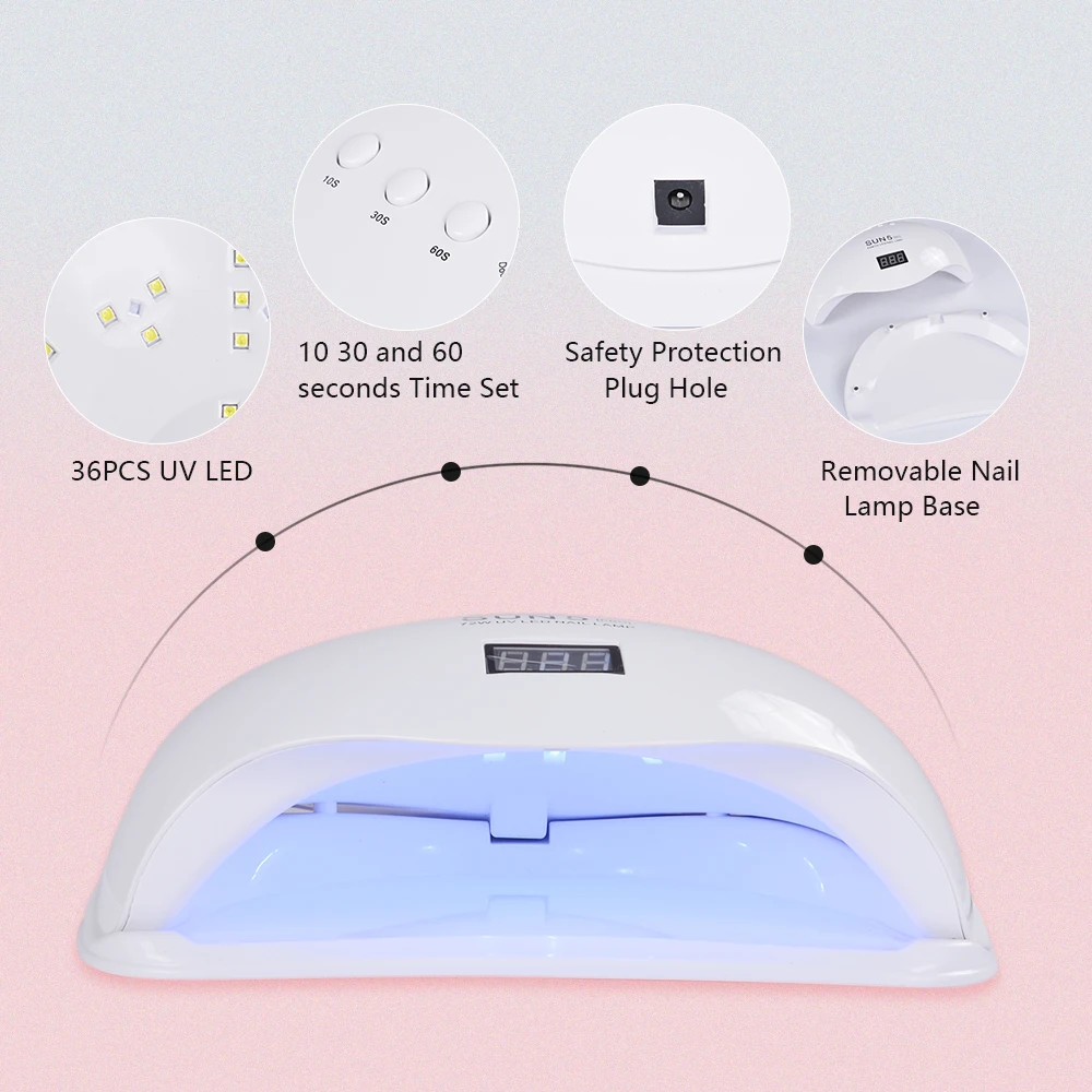 SUN5 Pro 72 Вт УФ-лампа светодиодный светильник для ногтей Сушилка всех гелей лак
