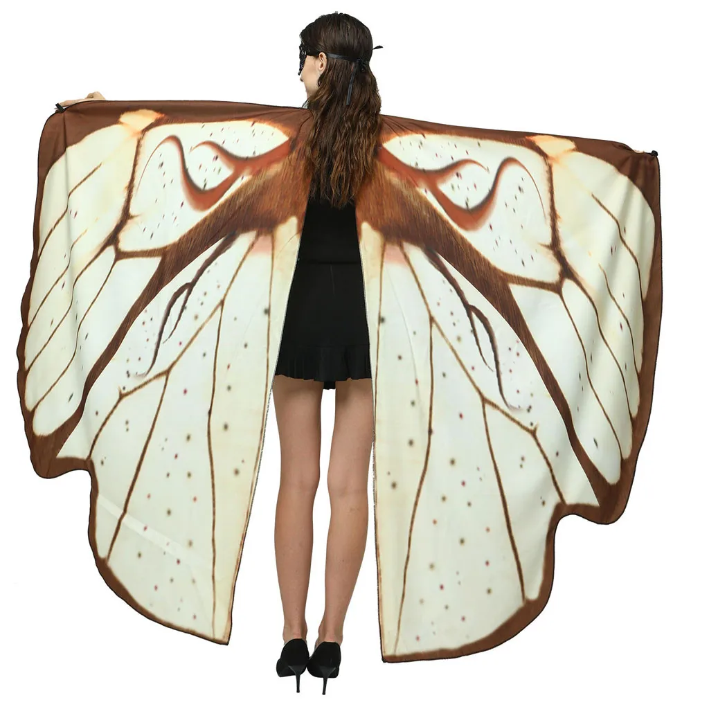 Женский бабочка крыло шаль Дамский Плащ накидка Радуга 360 градусов танец живота