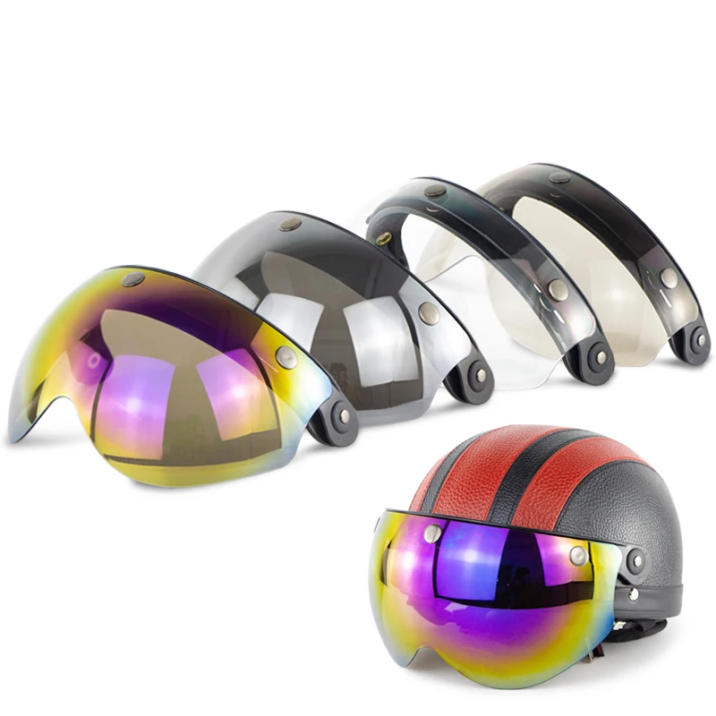 Ветрозащитный мотоциклетный шлем объектив винтажный козырек Защита лица