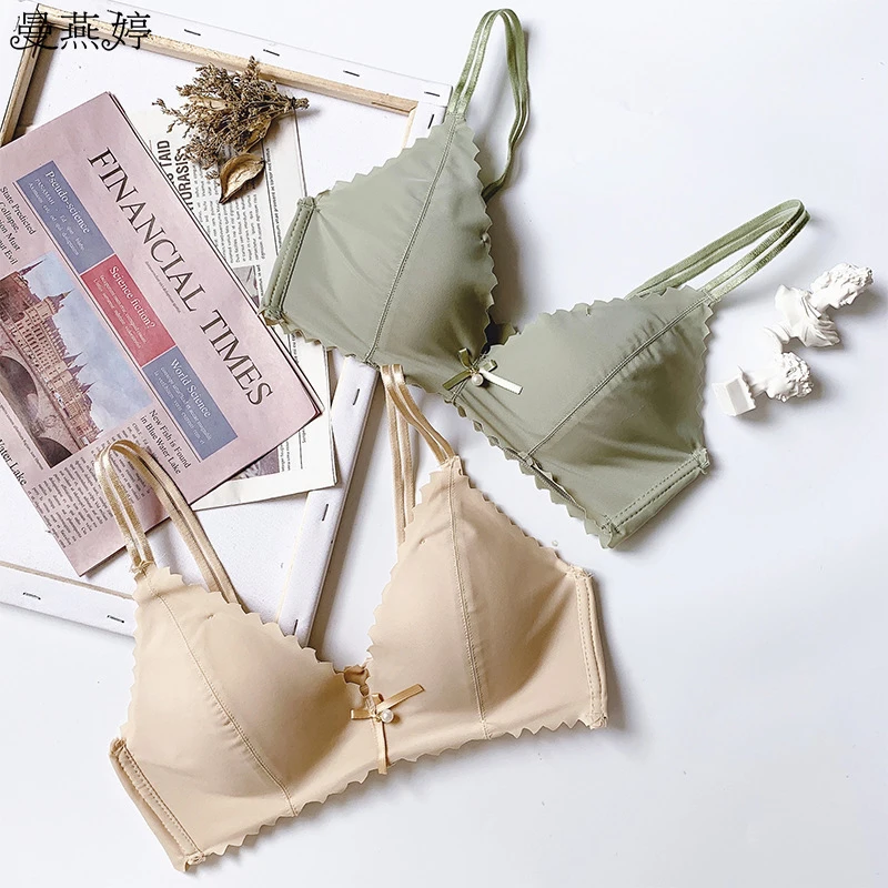 Бюстгальтер Бесшовный DERUILADY Женский пуш-ап однотонный удобный регулируемый без