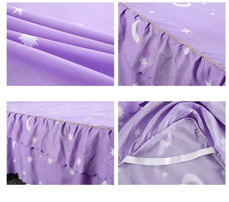 

Purple moon and stars Home Bed Sheet Cotton Bedding Bedspread Bed skirt