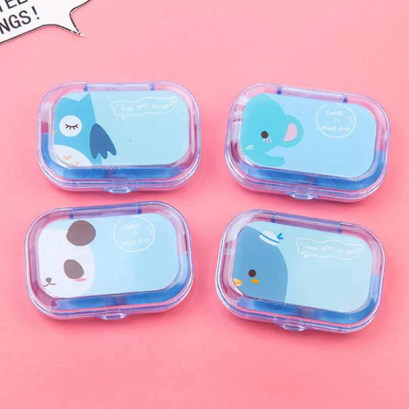 1 Pc Blue 1 шт., чехол для контактных линз ярких цветов, цветные контактные линзы для глаз, коробка для контактных линз на присоске, пинцет, зеркальный набор - Цвет: 1 Pc Blue