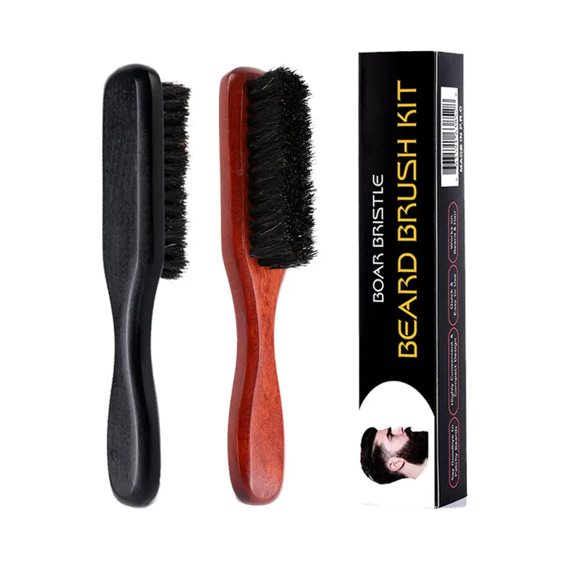 Расческа Для бороды с мягкой щетиной кабана деревянная Парикмахерская мужчин |