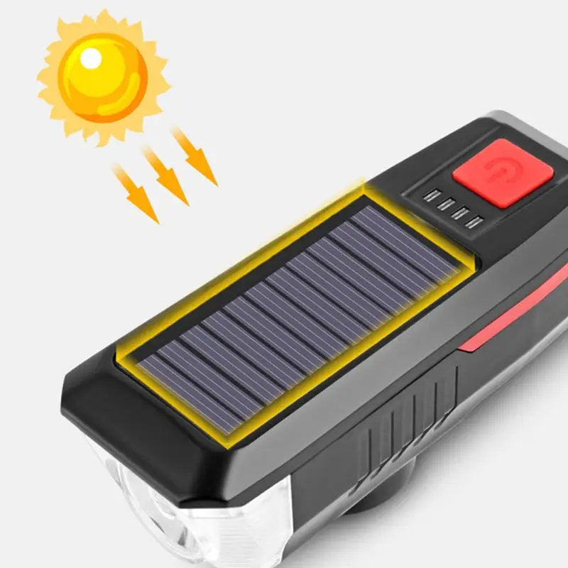 

Solar Energy Super Bright Bicycle Headlights Front LED Lights Dustproof Riding Dropship