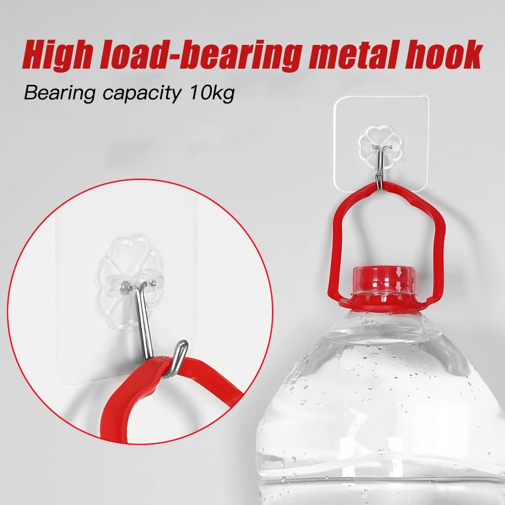 

10pcs Strong No Trace Transparent Seamless Adhesive Wall Sticky Hook Kitchen Bathroom Bedroom Kitchen Tools Hanger