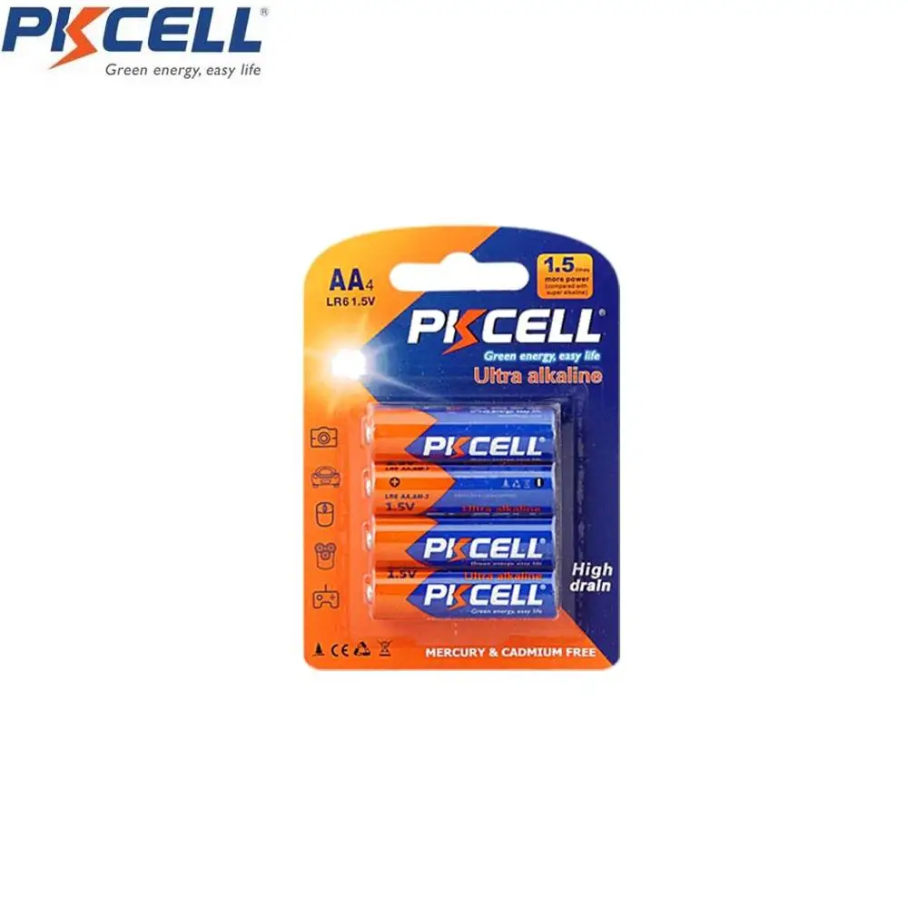 Щелочные батареи PKCELL LR03 1 5 в 16 шт. AAA E92 AM4 MN2400 3A сухая батарея для электронного
