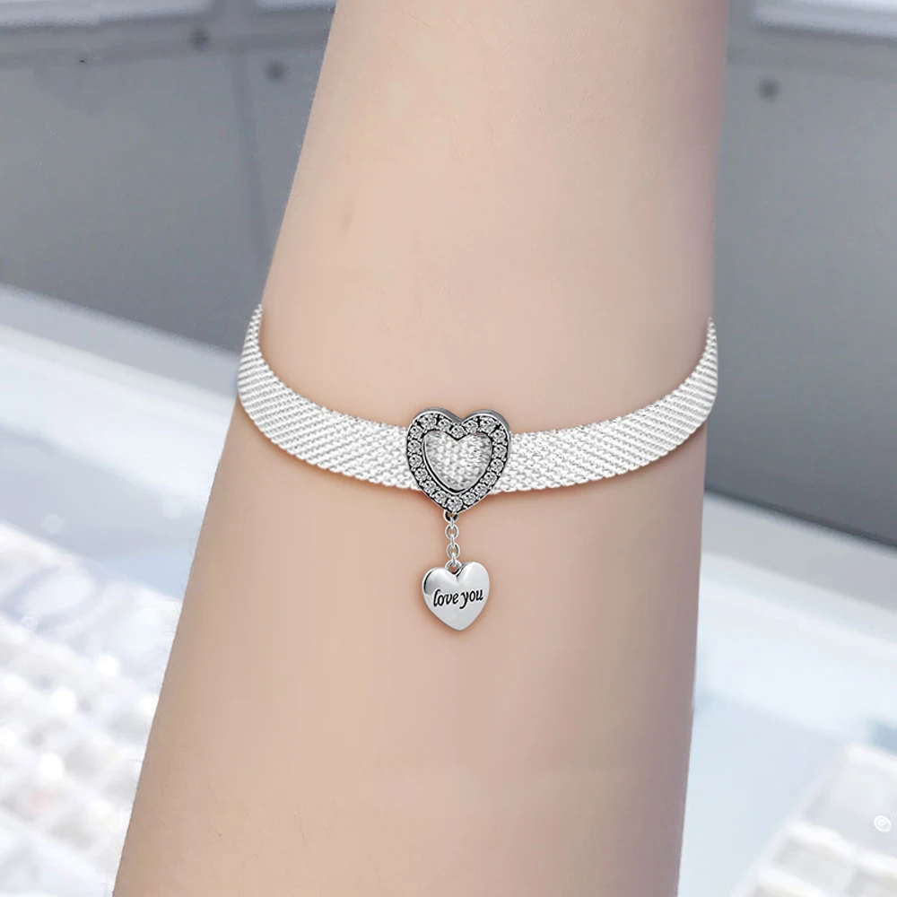 DIY Подходит для Pandora шармы Браслеты ожерелье стерлингового серебра 925 рефлексионы