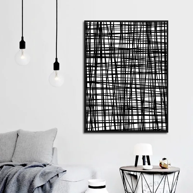 Холст настенные картины в минималистском стиле черный карандаш прямоугольные