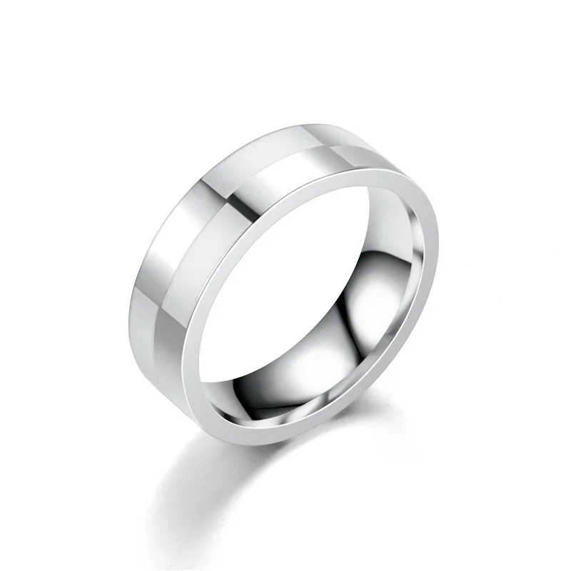 Купи Fashion Simple Creative Geometry Ring 6mm Silver Color Stainless Steel Rings For Men Korean Style Jewelry Gift 2021 New за 225 рублей в магазине AliExpress