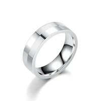 fashion simple creative geometry ring 6mm silver color stainless steel rings for men korean style jewelry gift 2021 new